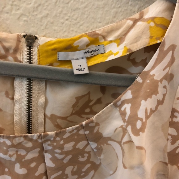 Halogen yellow brown flower capsleeve Top Sz med - Picture 2 of 7